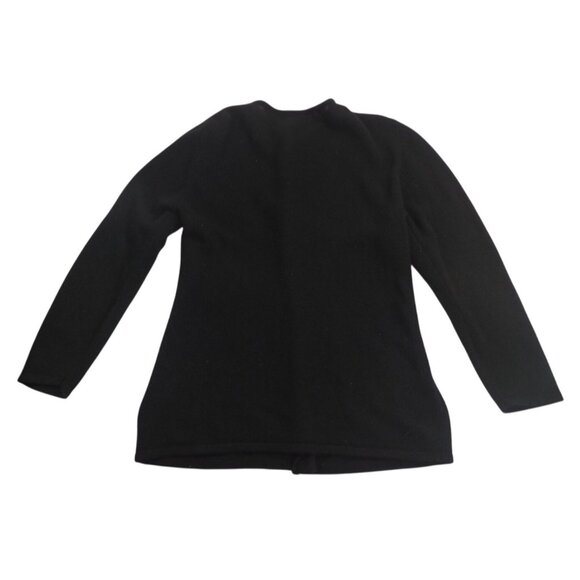 VTG Germaine Women's Beaded Embellished Black Cardigan Jacket Lambswool Angora L - Picture 3 of 5